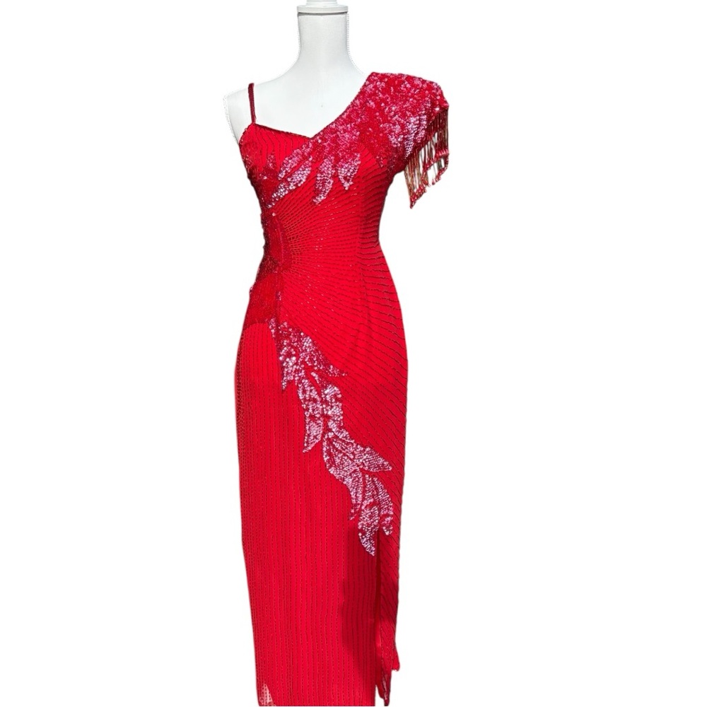 American Vintage Red Asymmetrical One-Shoulder dress
